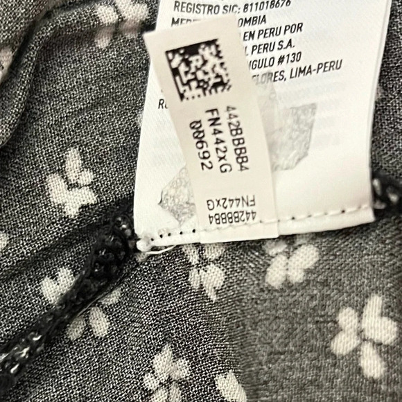 American Eagle Outfitters Black and White Flowy Long Sleeve Mini Dress Sz Small - Picture 4 of 7